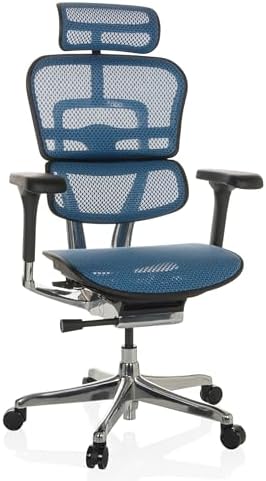 Ergonomiczny fotel siatkowy niebieski