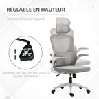 Fotel z oddychającą siatką szary