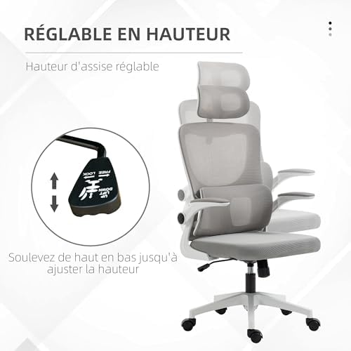 Fotel z oddychającą siatką szary