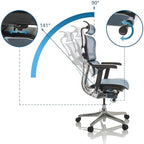 Ergonomiczny fotel siatkowy niebieski