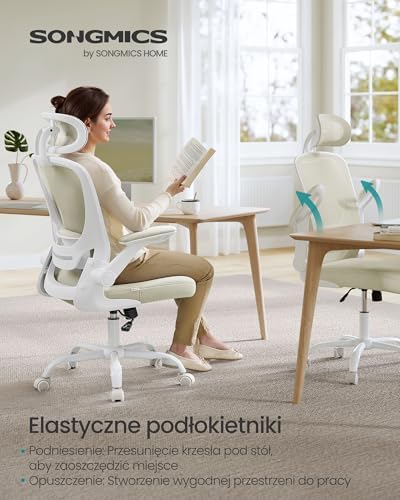Obrotowe krzesło z wyściełaną lędźwiową