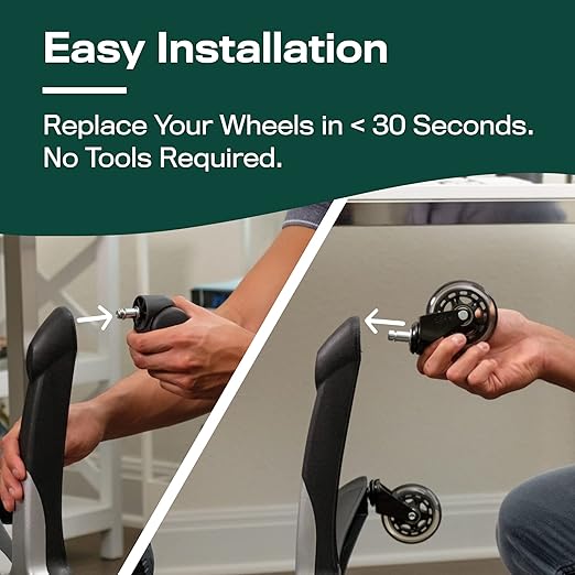 MaxGear ciche gumowe kółka 5 cm, uniwersalne na wszystkie podłogi