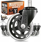 HOLKIE przezroczyste rolki gamingowe 7,5 cm, ciche na parkiet