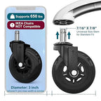 Mocne kółka biurowe 7,5 cm zamiast maty, ciche uniwersalne