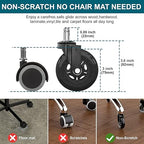 Mocne kółka biurowe 7,5 cm zamiast maty, ciche uniwersalne